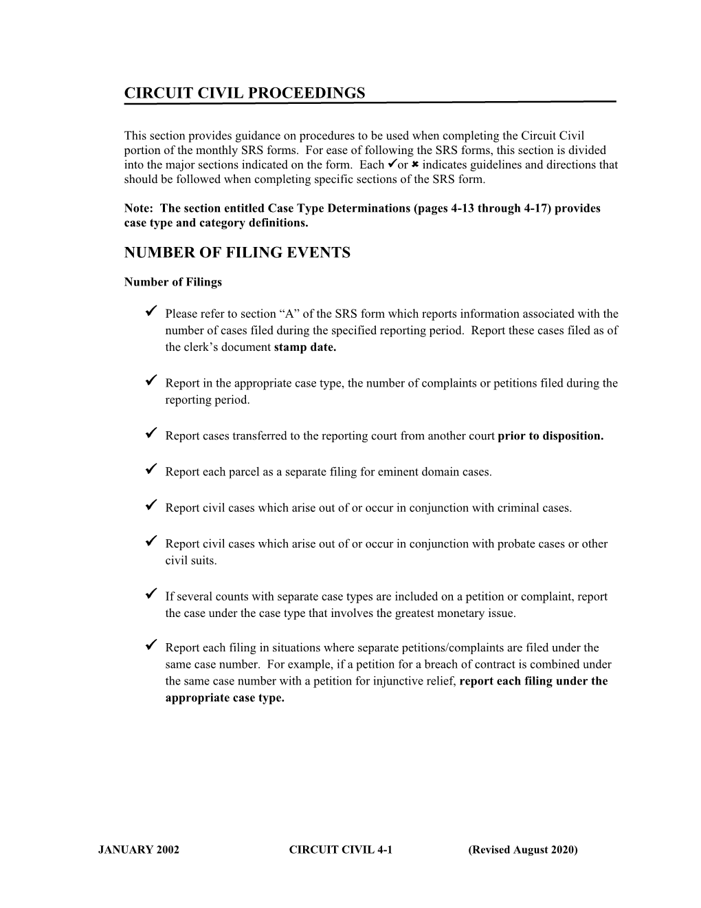 Circuit Civil Summary Reporting System Manual