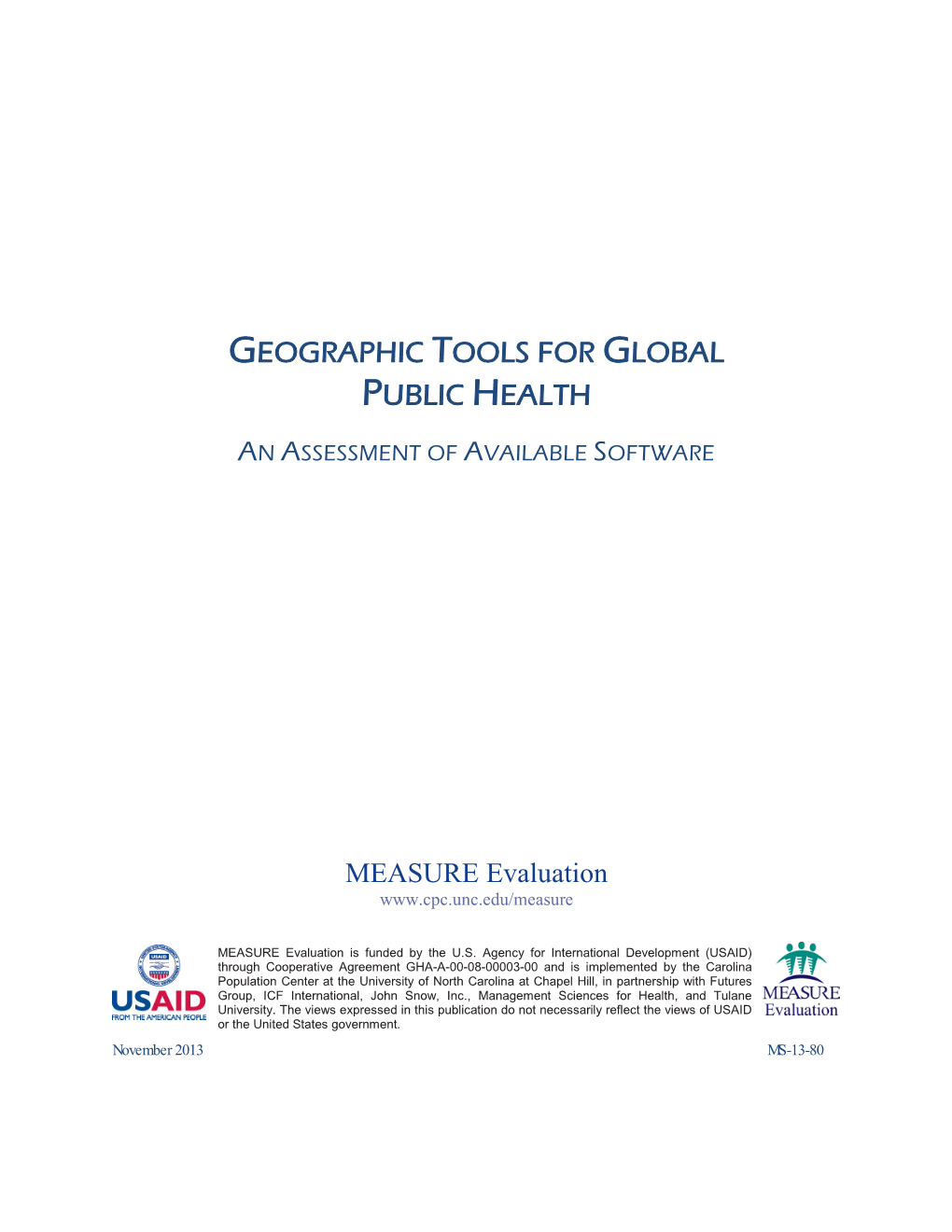 Geographic Tools for Global Public Health