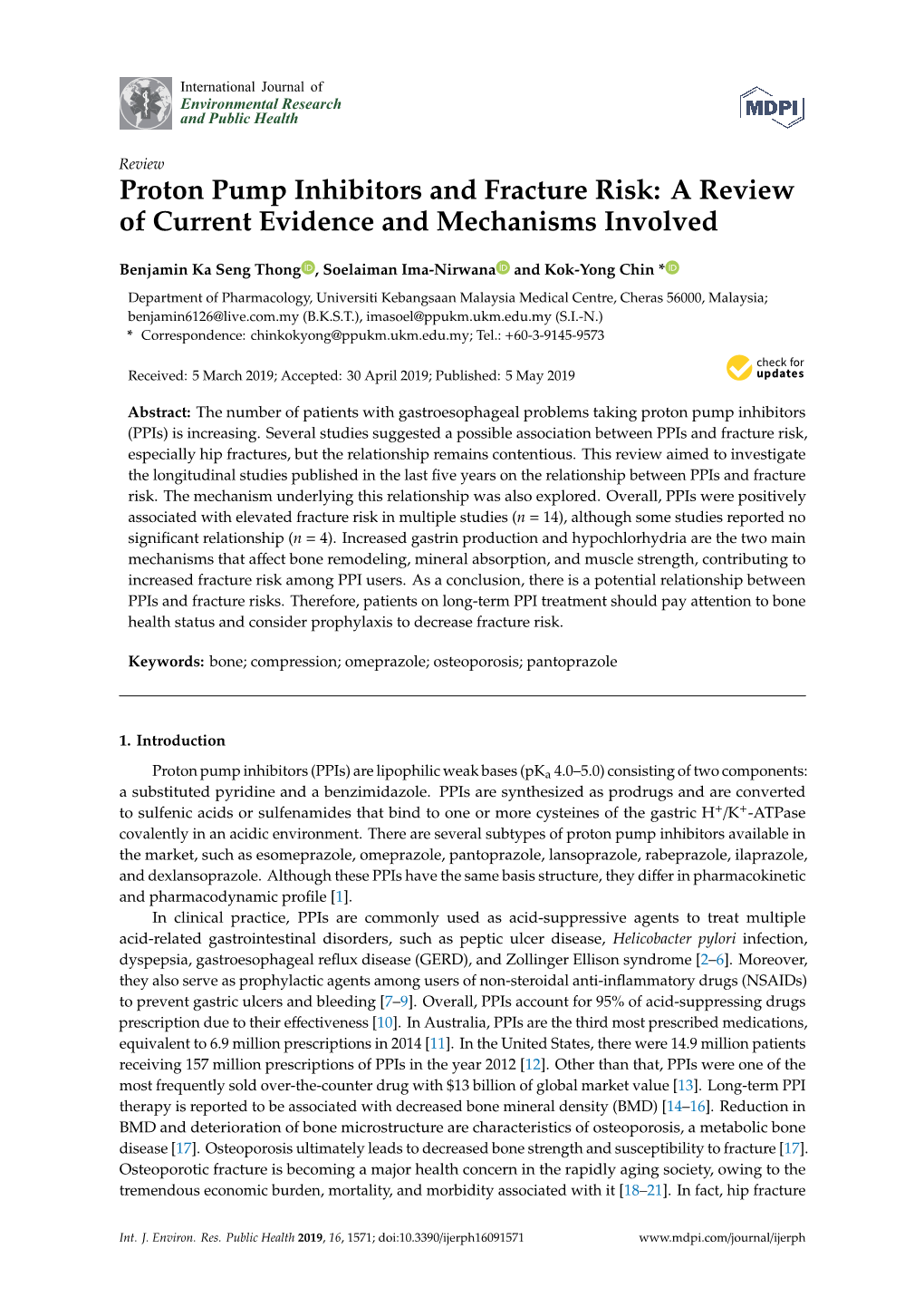 Proton Pump Inhibitors and Fracture Risk: a Review of Current Evidence and Mechanisms Involved