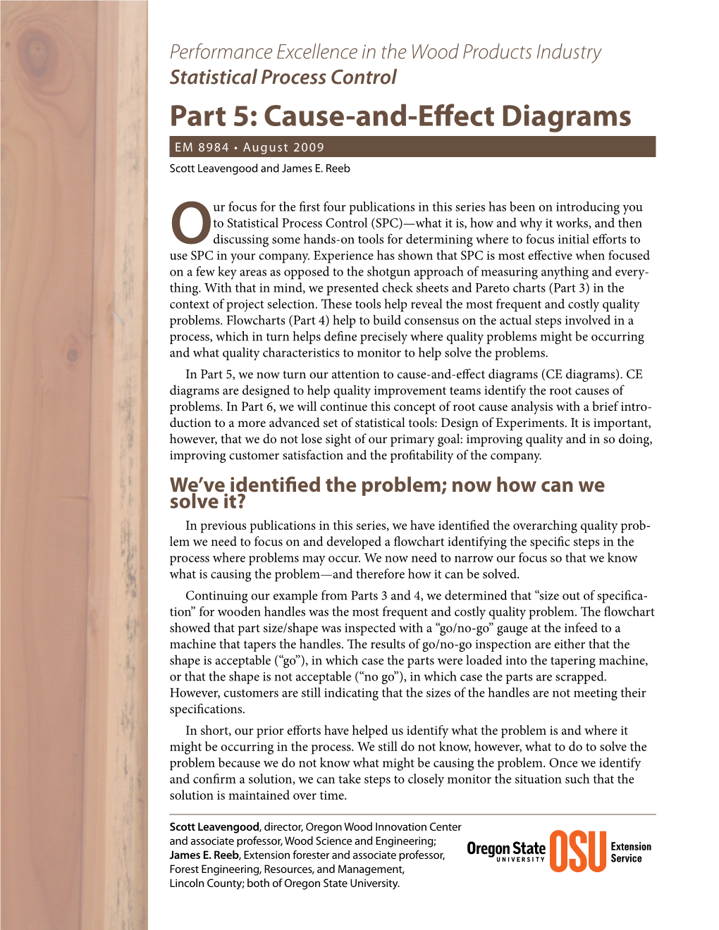 Statistical Process Control, Part 5: Cause-And-Effect Diagrams