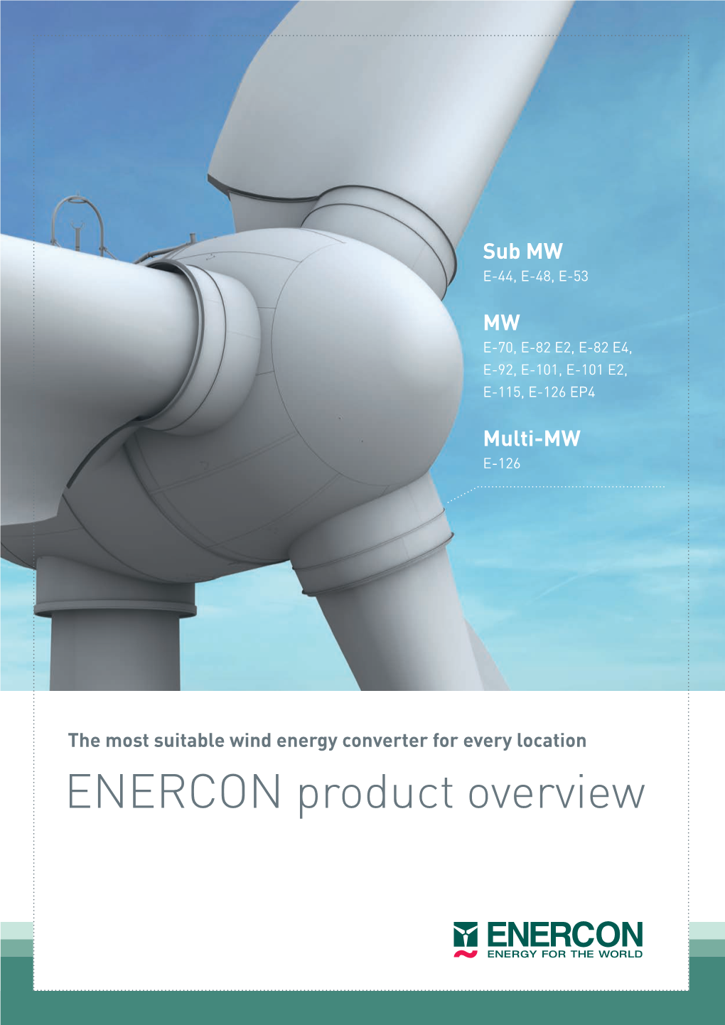 RCON, 2015. ENERCON Product Overview