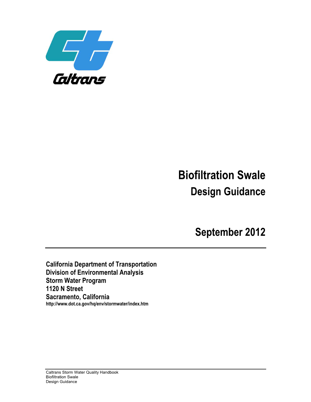 Biofiltration Swale Design Guidance