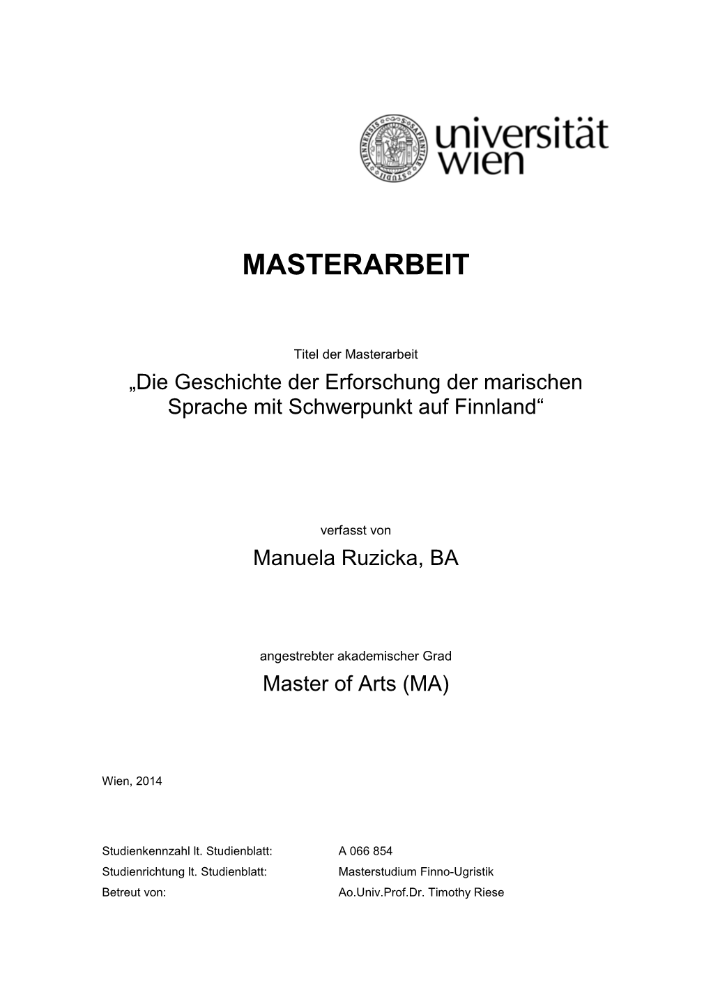 Masterarbeit