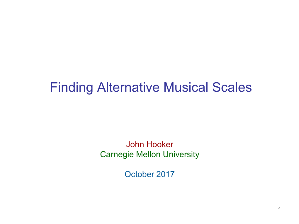 Finding Alternative Musical Scales