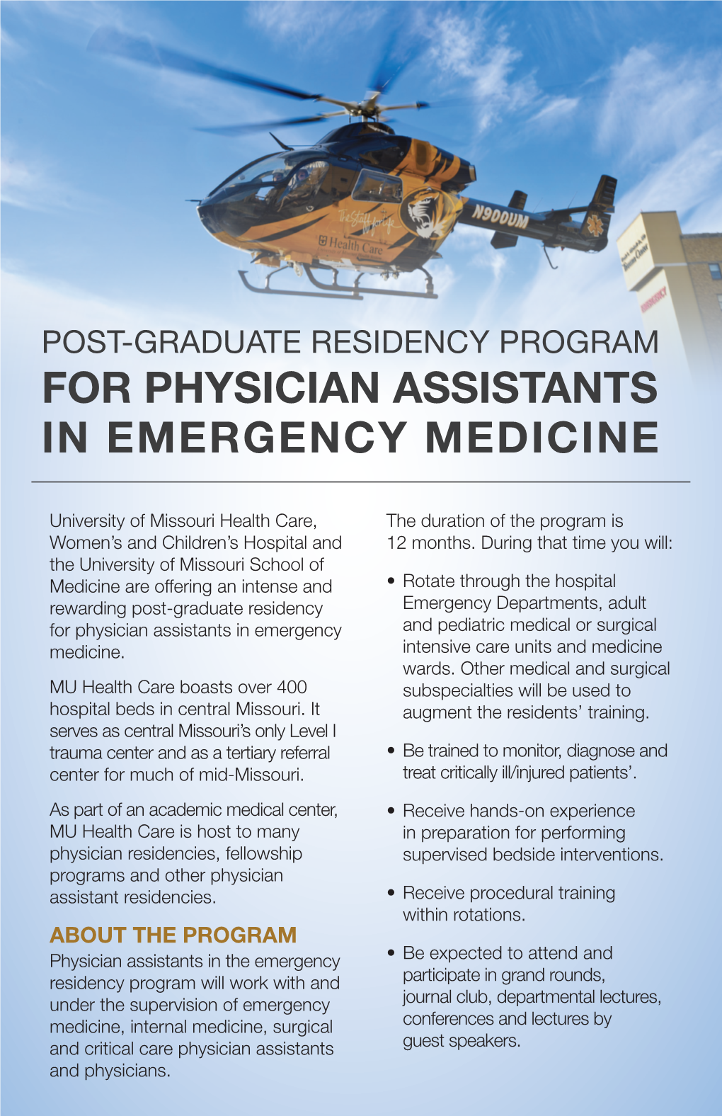For Physician Assistants in Emergency Medicine