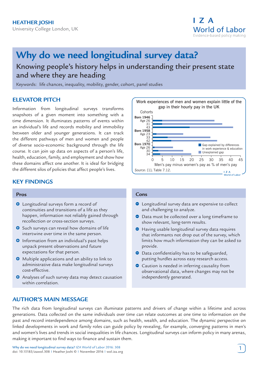 Why Do We Need Longitudinal Survey Data?