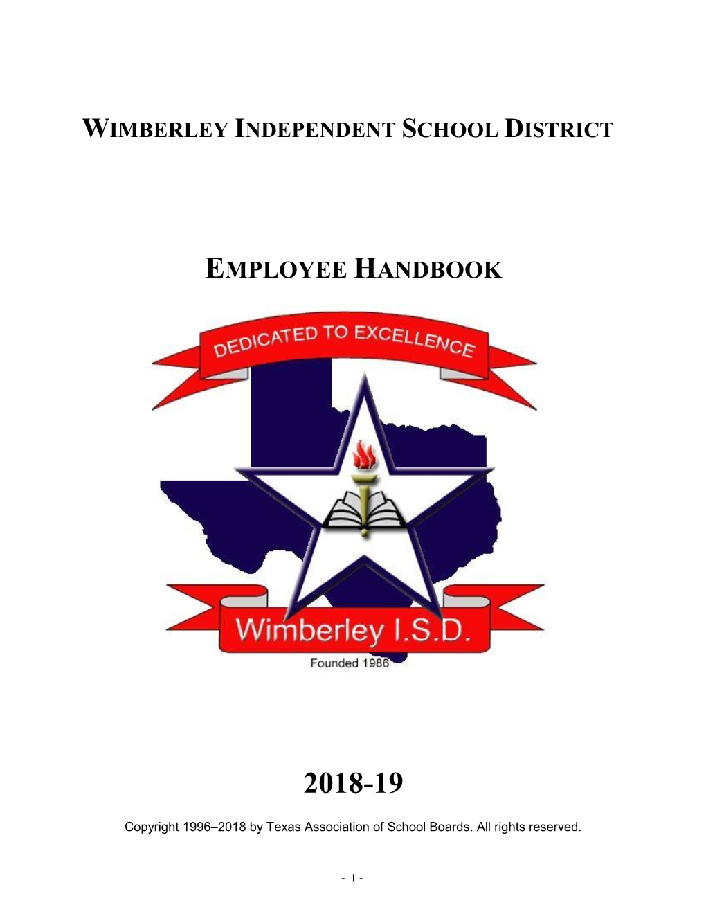 Employee Handbook 2018-19 School Year