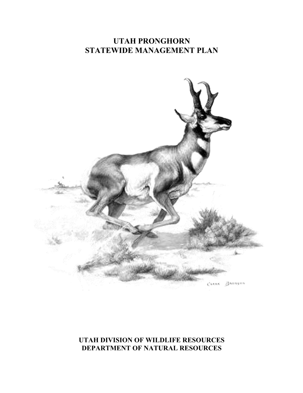 Utah Pronghorn Statewide Management Plan