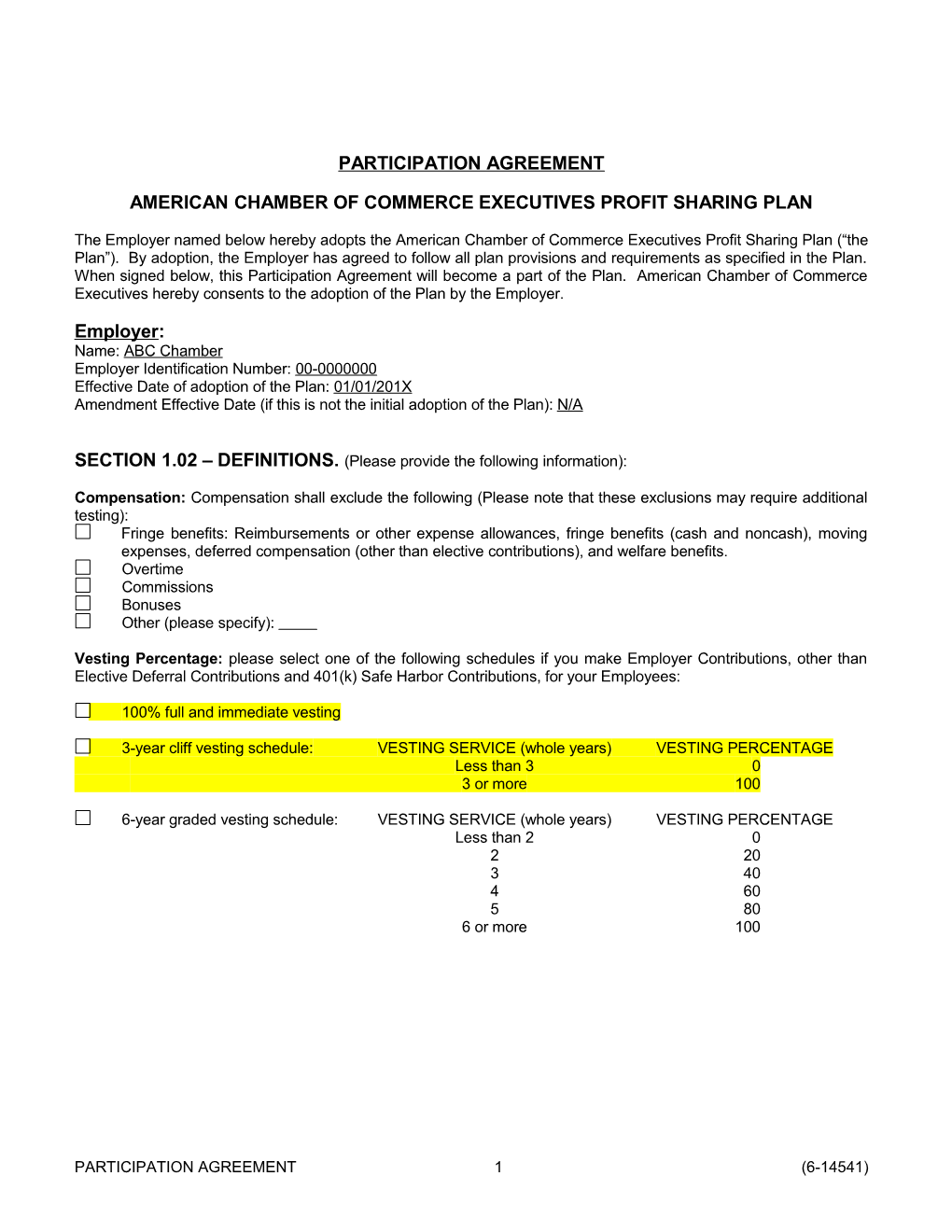 American Chamber of Commerce Executives Profit Sharing Plan