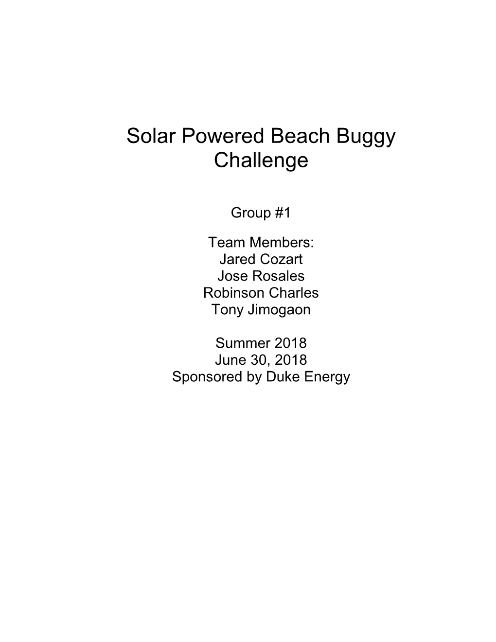 Solar Powered Beach Buggy Challenge
