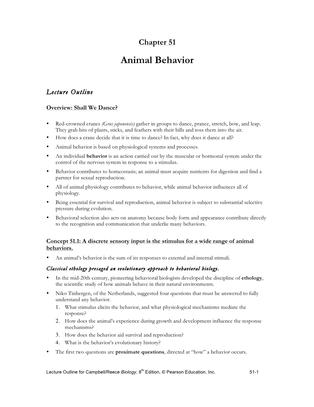 Chapter 51 Animal Behavior