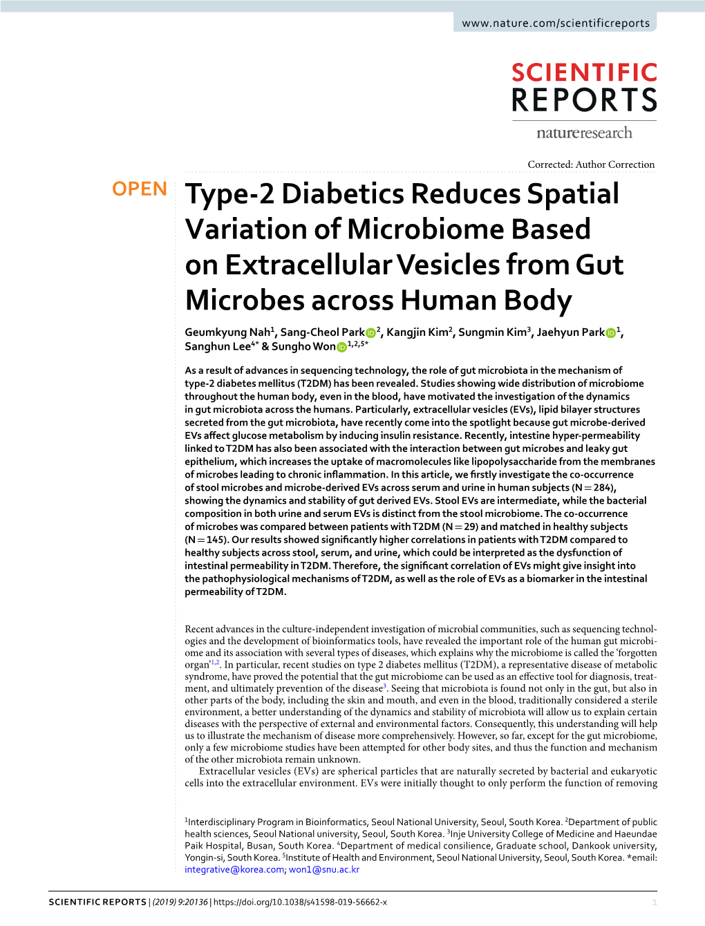 Type-2 Diabetics Reduces Spatial Variation of Microbiome Based On