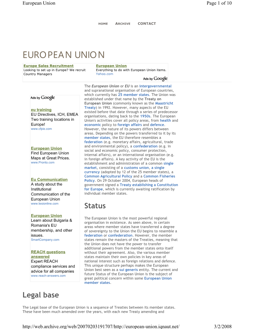 European Union Page 1 of 10