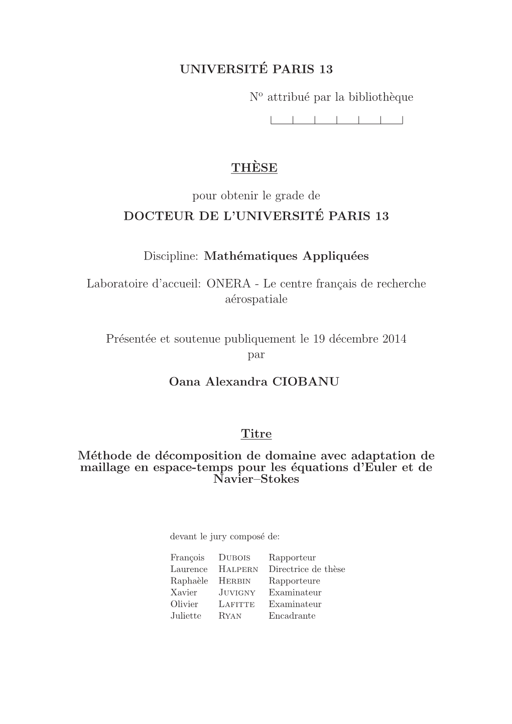 Méthode De Décomposition De Domaine Avec Adaptation De