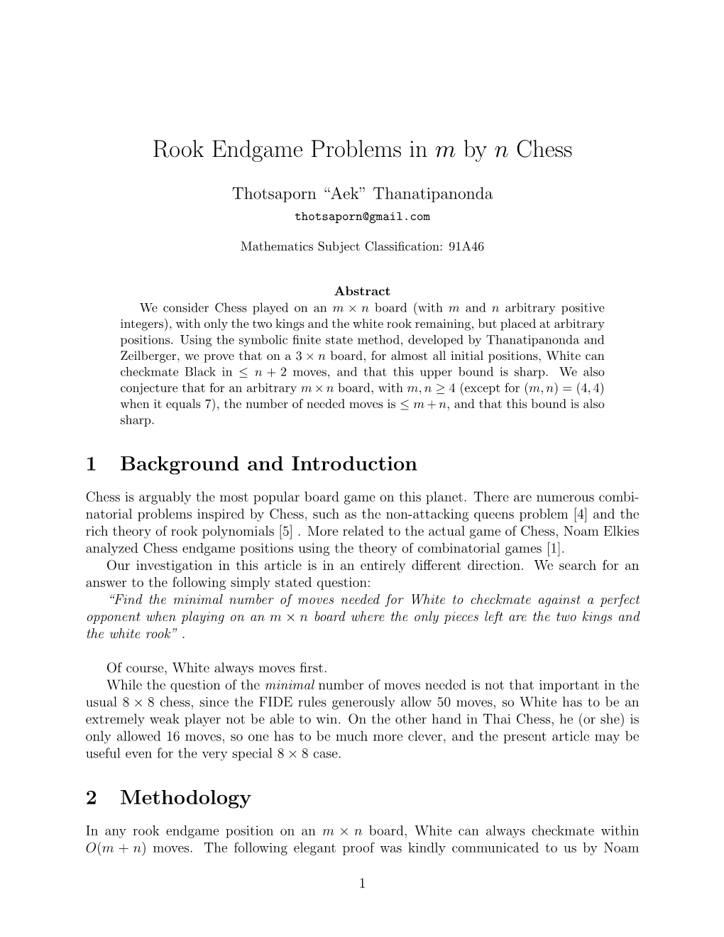 Rook Endgame Problems in M by N Chess