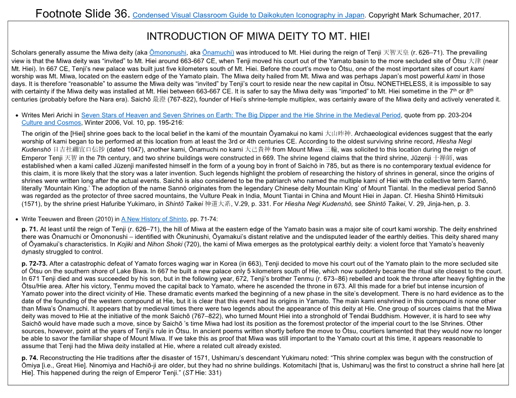 Slide 36. Introduction of Miwa Deity to Mt. Hiei