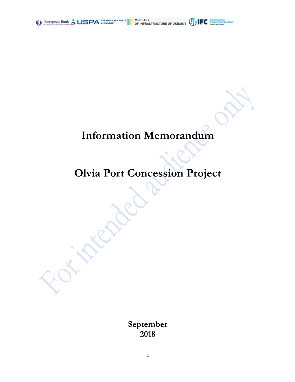 Information Memorandum Olvia Port Concession Project