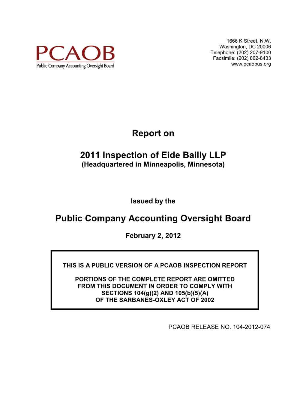 2004 Inspection of [Legal Name of Firm]