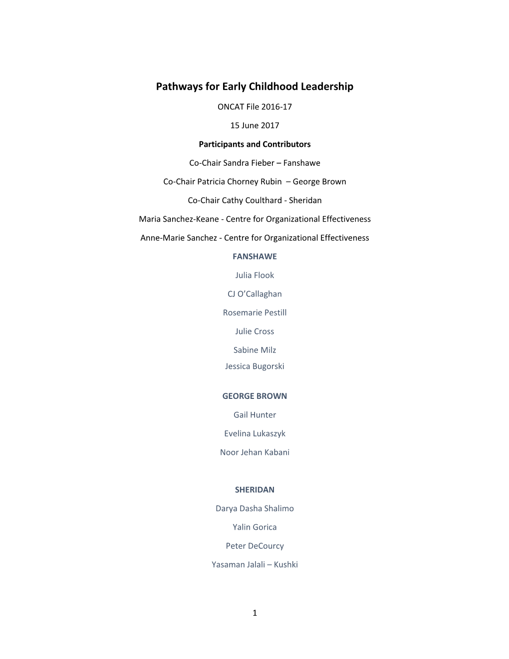 Pathways for Early Childhood Leadership