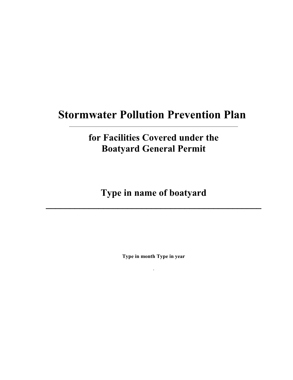 Stormwater Pollution Prevention Plan Template s1