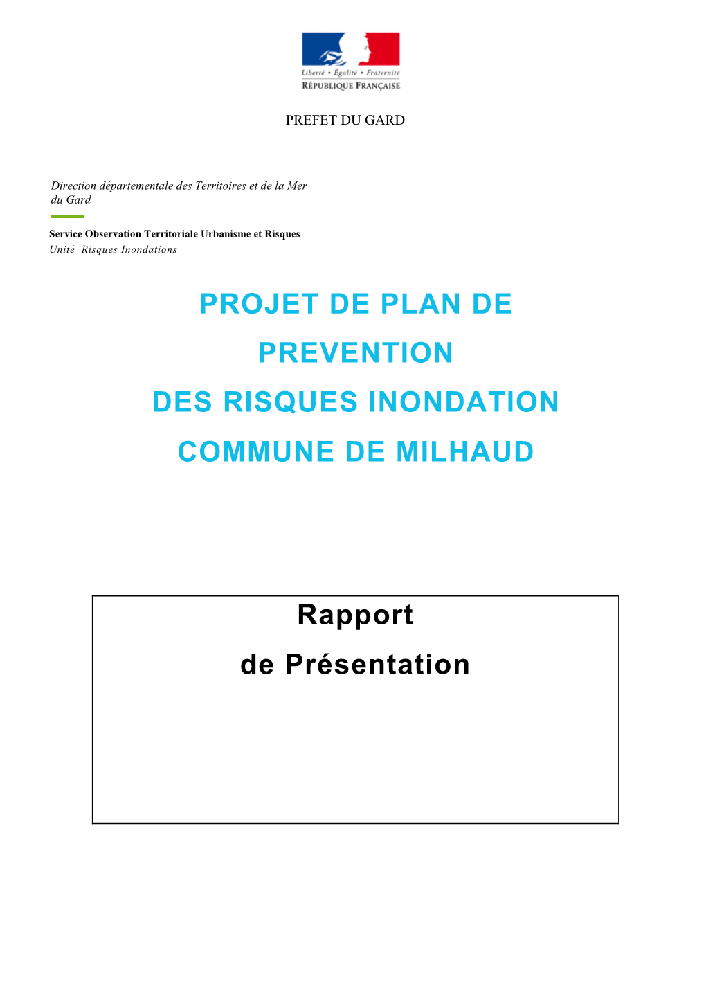 Rapport De Présentation Milhaud