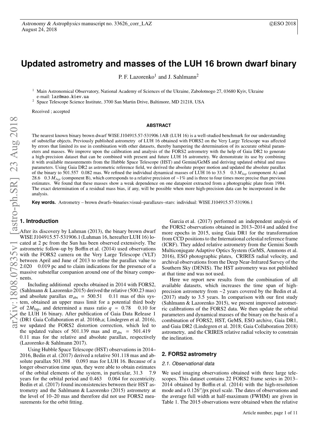 Updated Astrometry and Masses of the LUH 16 Brown Dwarf Binary