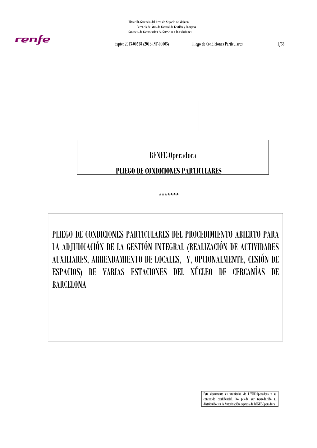 Pliego De Condiciones Particulares Del Procedimiento Abierto Para