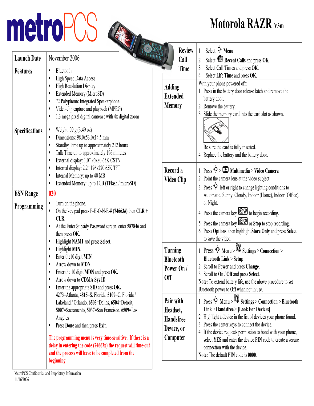 Motorola RAZR V3m