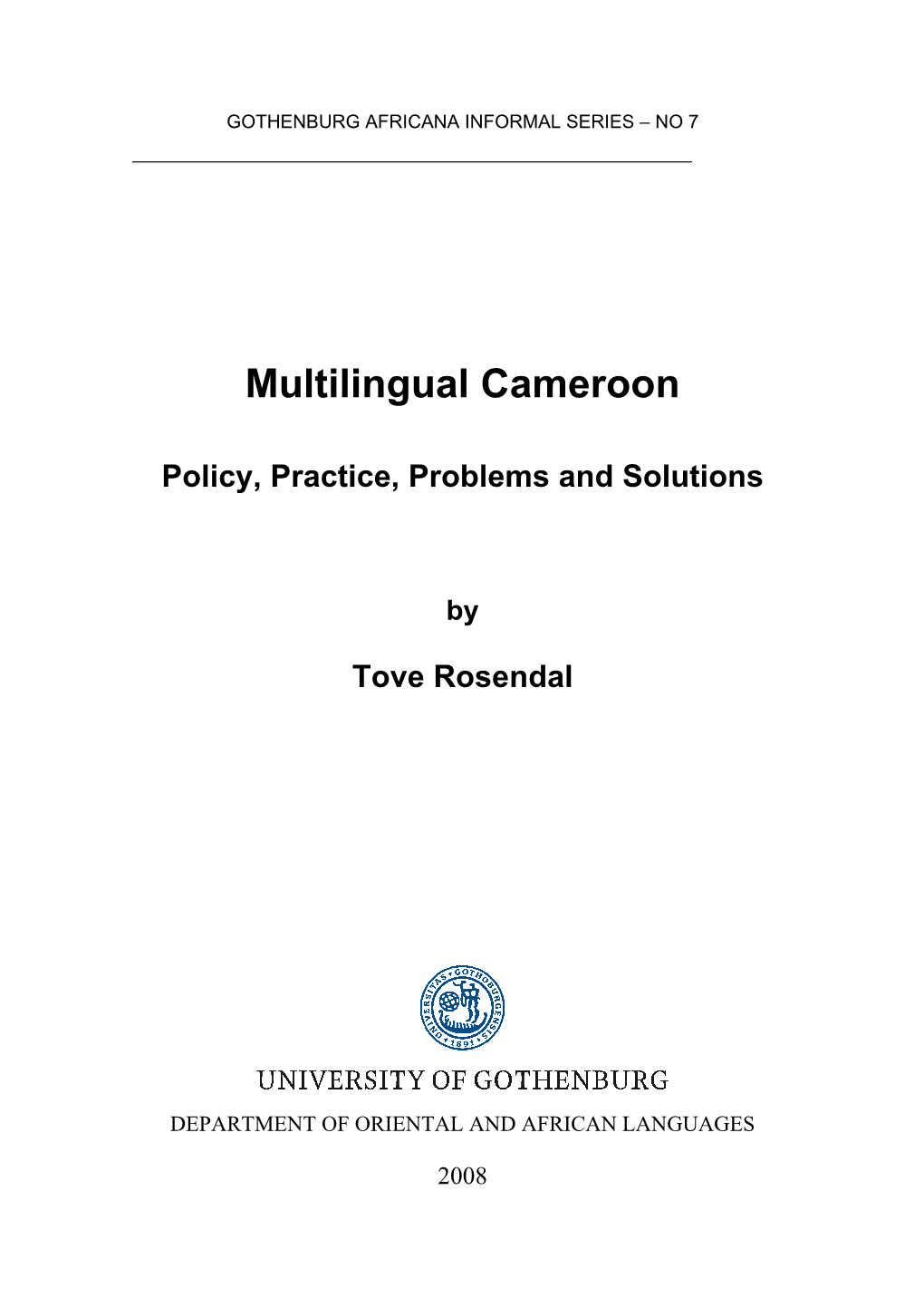 Multilingual Cameroon