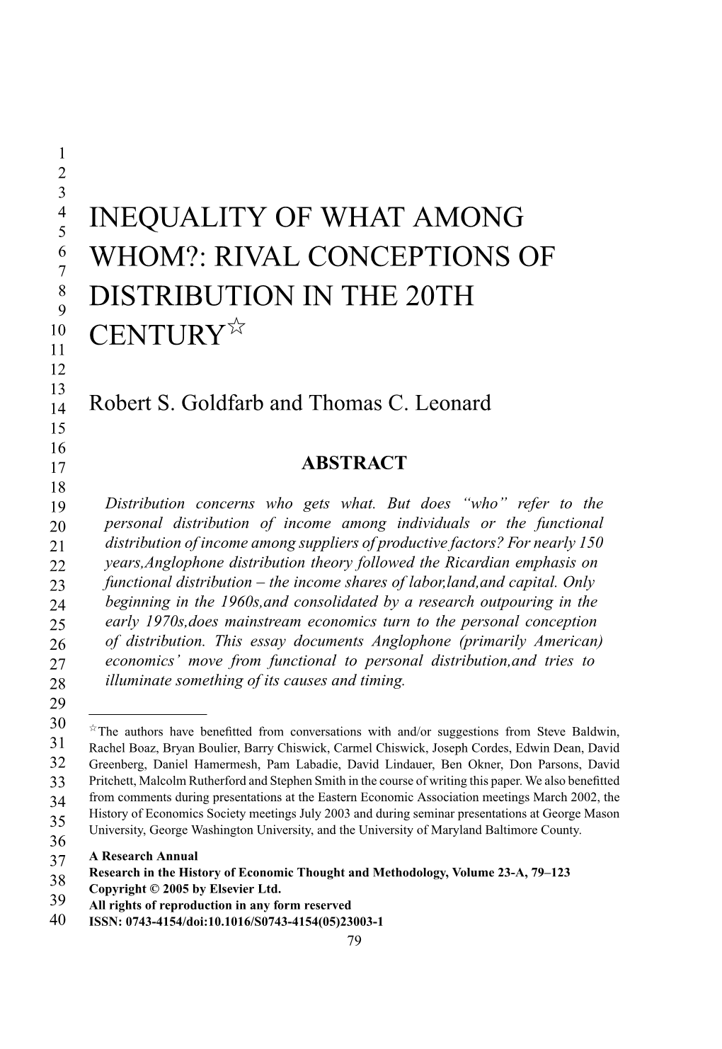 Inequality of What Among Whom?: Rival Conceptions of Distribution In