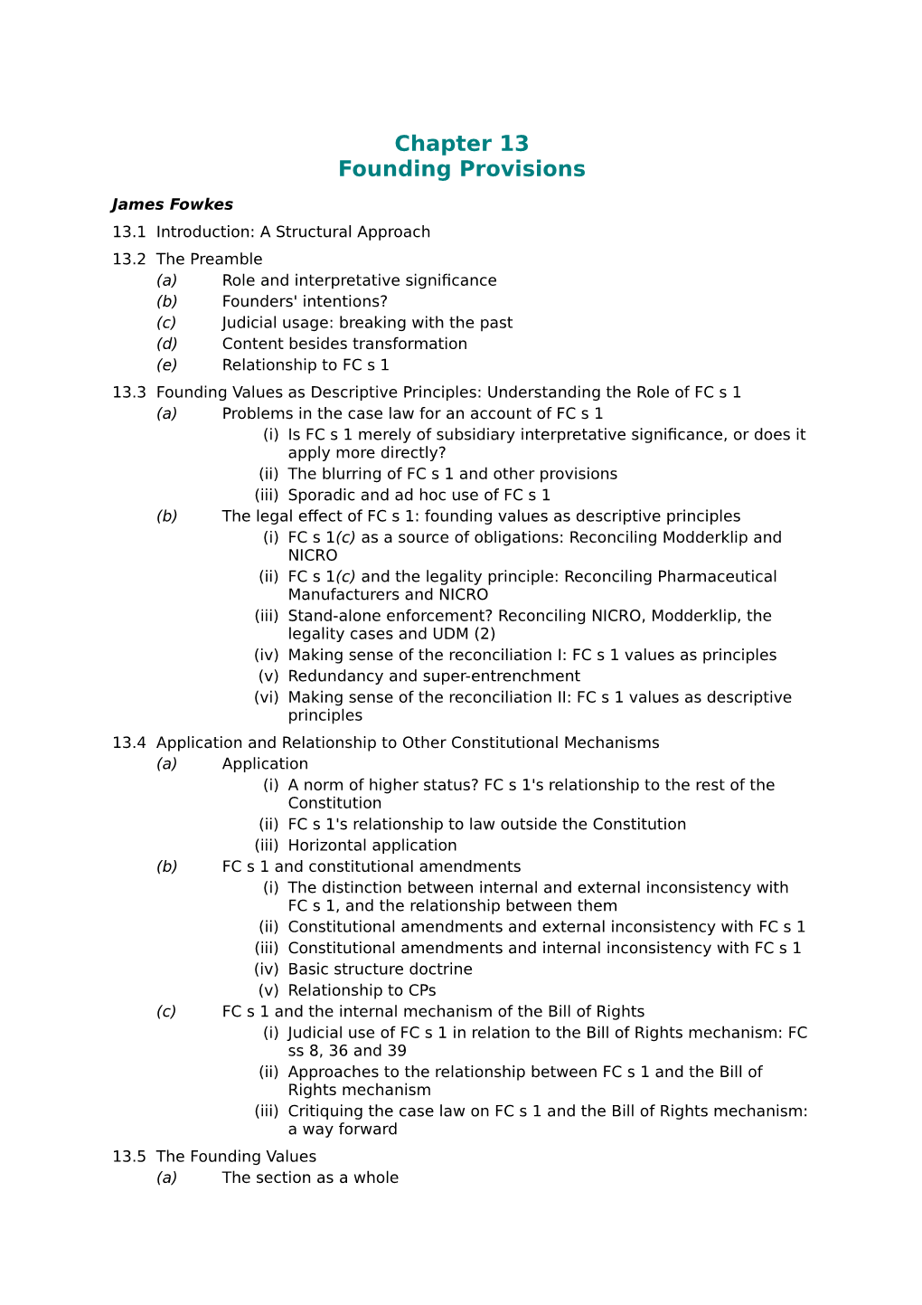 Founding Provisions