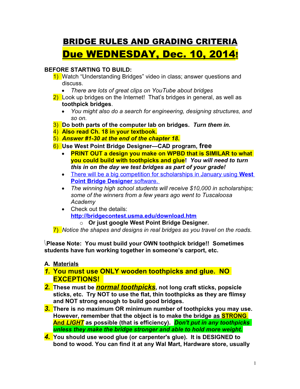 Bridge Rules and Grading Criteria s1