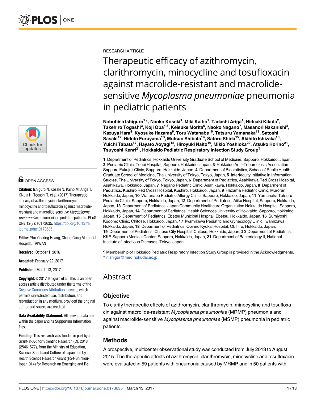 Therapeutic Efficacy of Azithromycin, Clarithromycin, Minocycline And