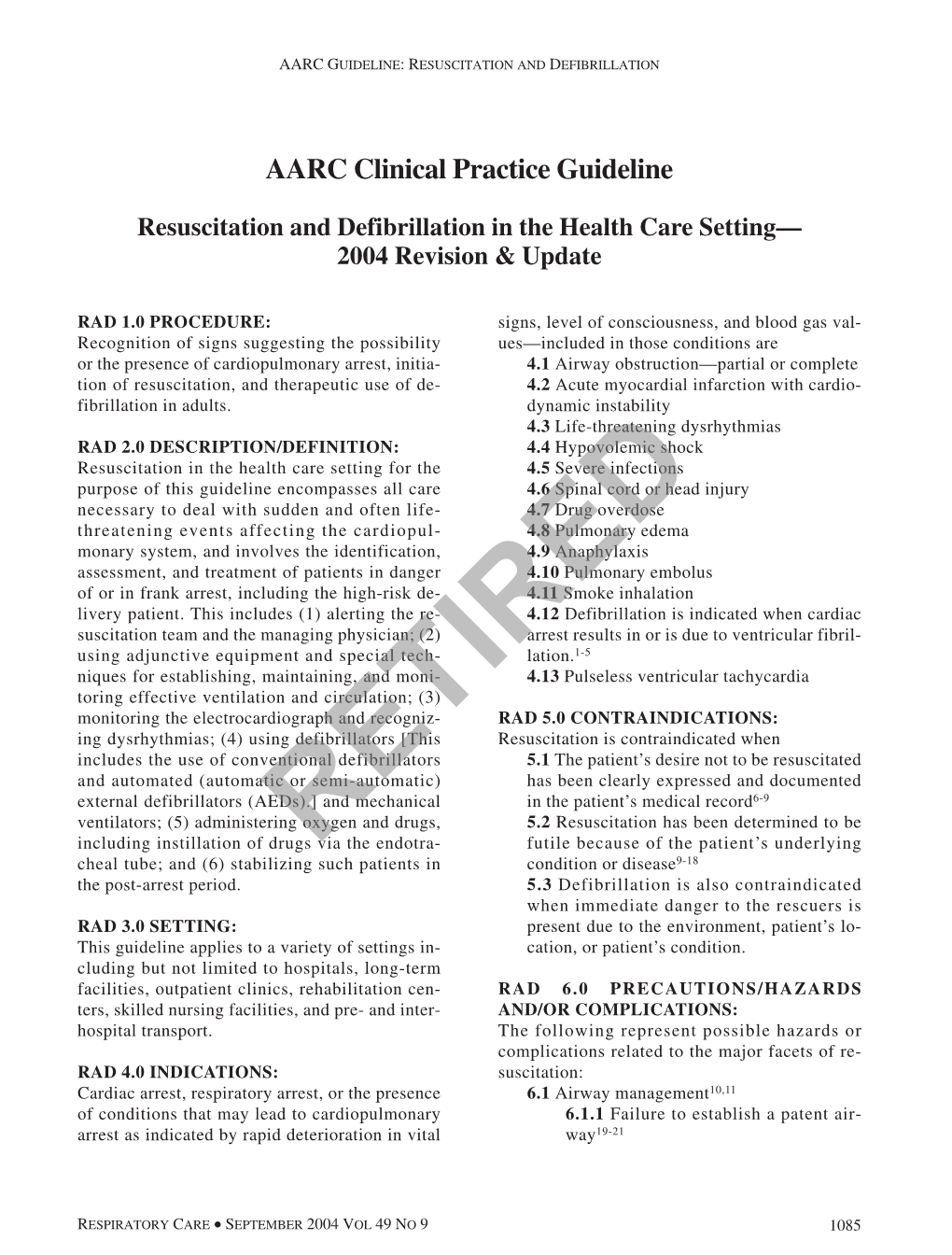 Resuscitation and Defibrillation