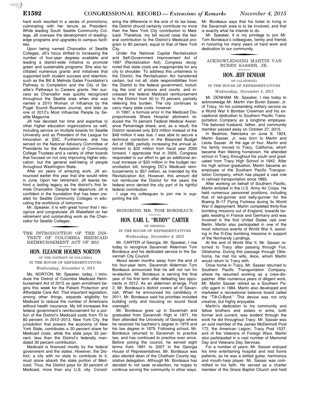 CONGRESSIONAL RECORD— Extensions Of