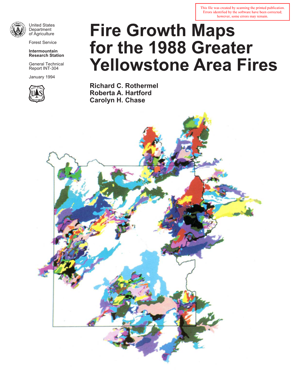 Fire Growth Maps for the 1988 Greater Yellowstone Area Fires