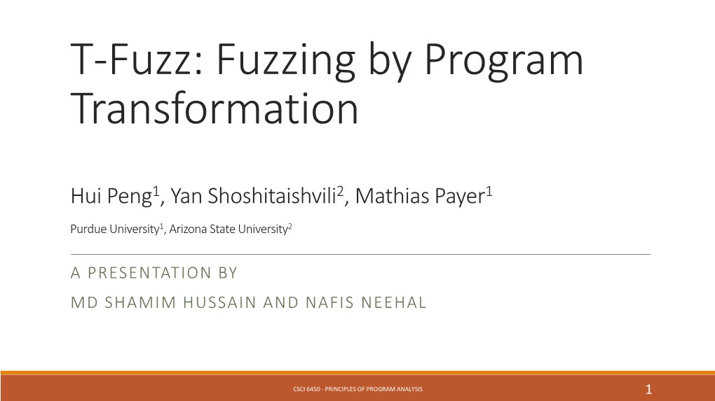 T-Fuzz: Fuzzing by Program Transformation