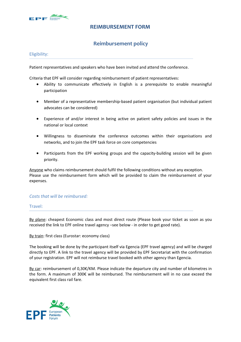 Reimbursement Form