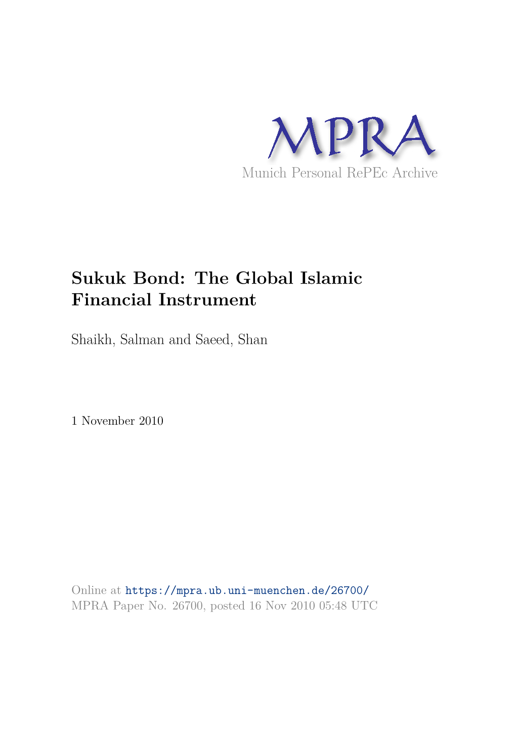 Sukuk Bond: the Global Islamic Financial Instrument