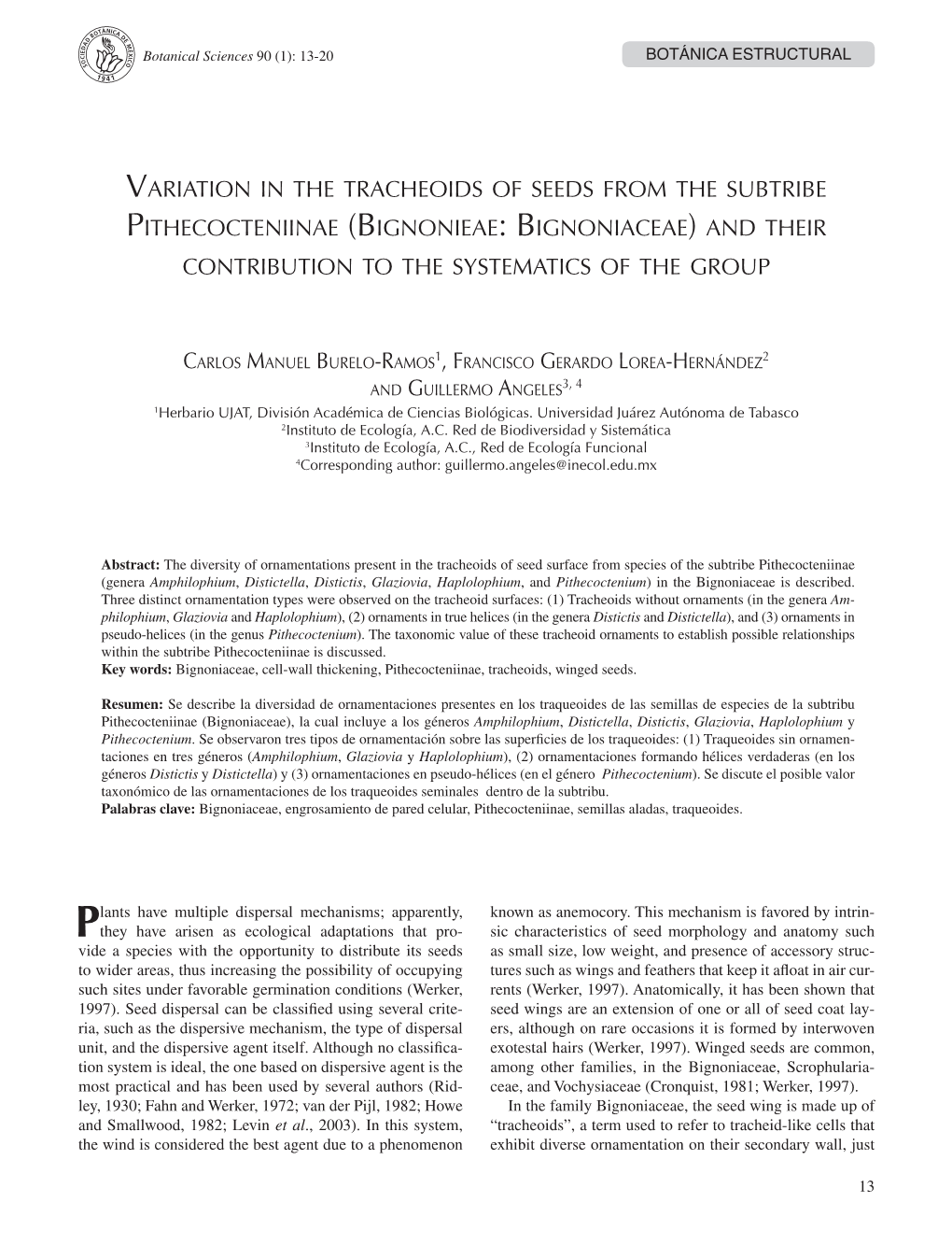 Bignonieae: Bignoniaceae) and Their Contribution to the Systematics of the Group