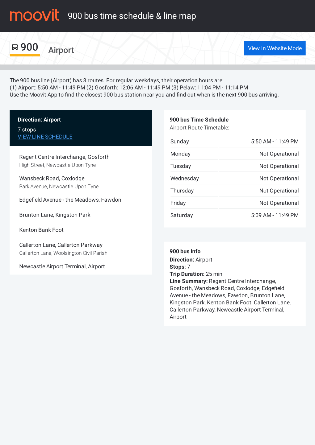 900 Bus Time Schedule & Line Route