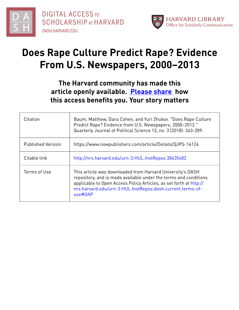 Rape Culture and Sexual Crime