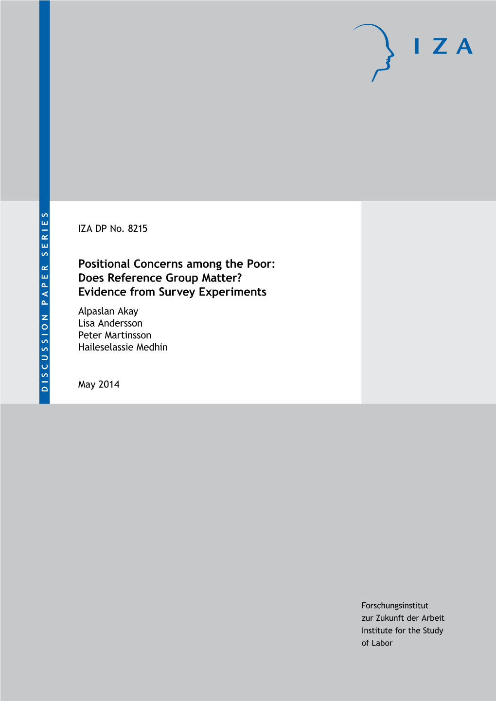 Positional Concerns Among the Poor: Does Reference Group Matter? Evidence from Survey Experiments