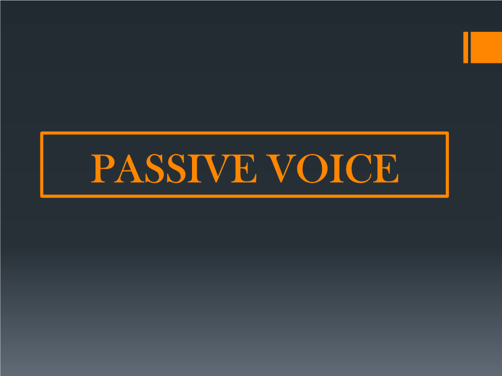 Passive Voice