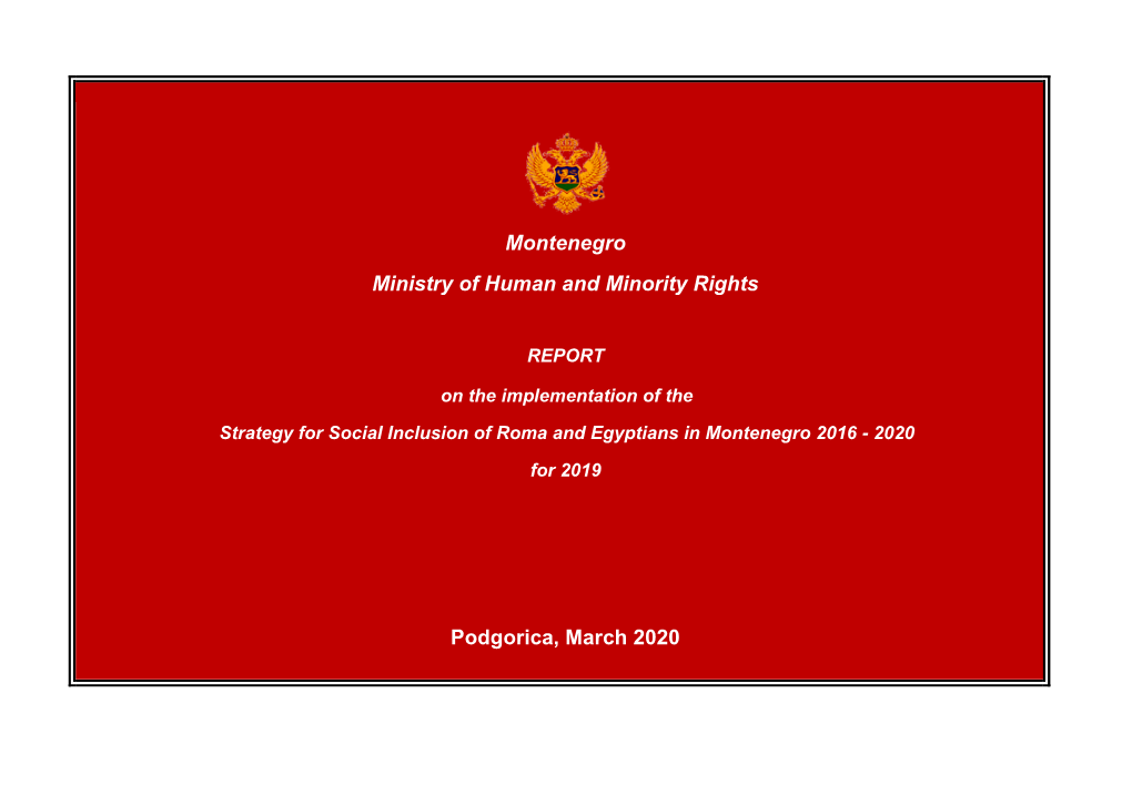 Montenegro Ministry of Human and Minority Rights Podgorica, March