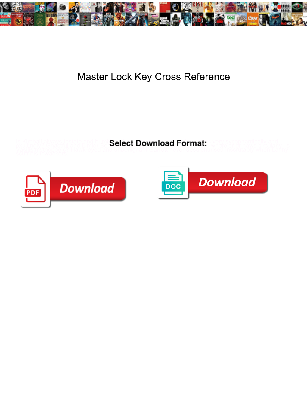 Master Lock Key Cross Reference