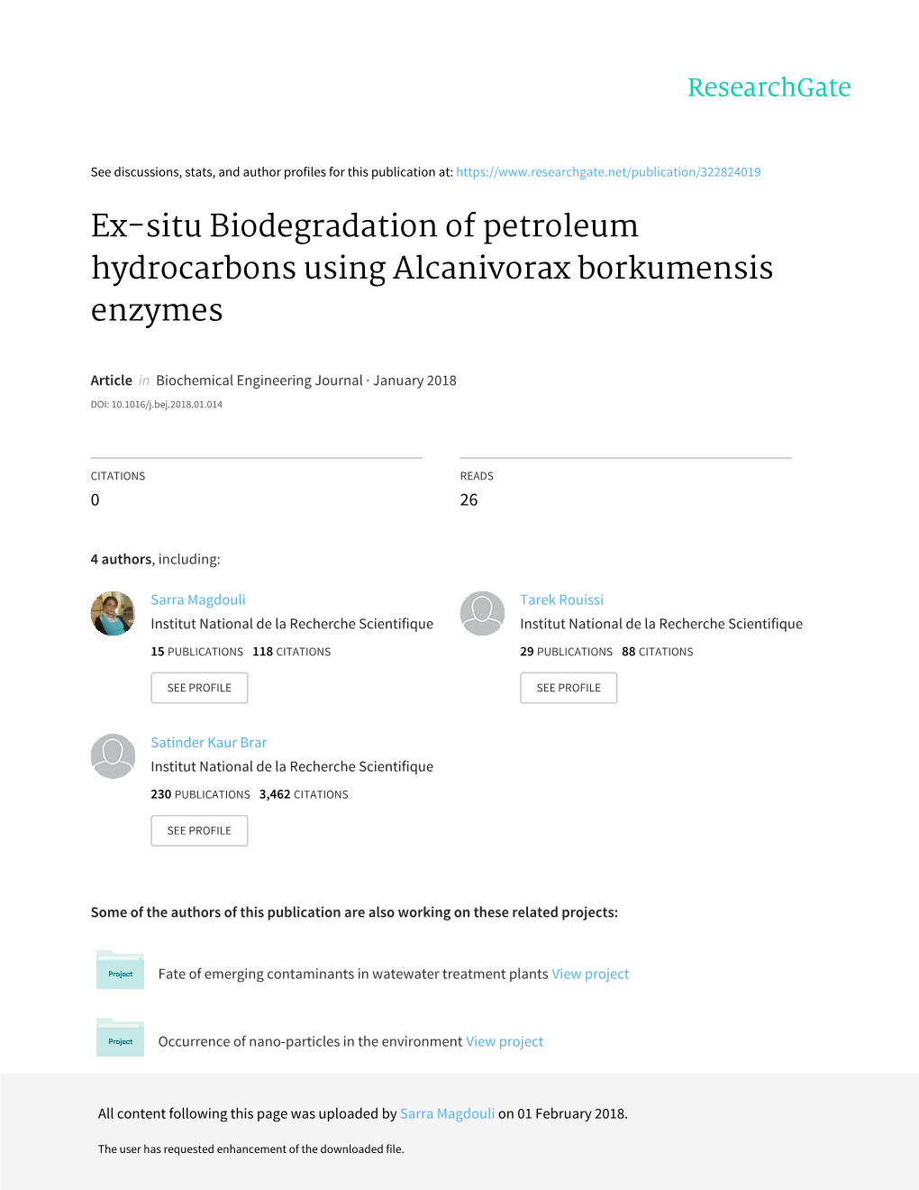 Ex-Situ Biodegradation of Petroleum Hydrocarbons Using Alcanivorax Borkumensis Enzymes