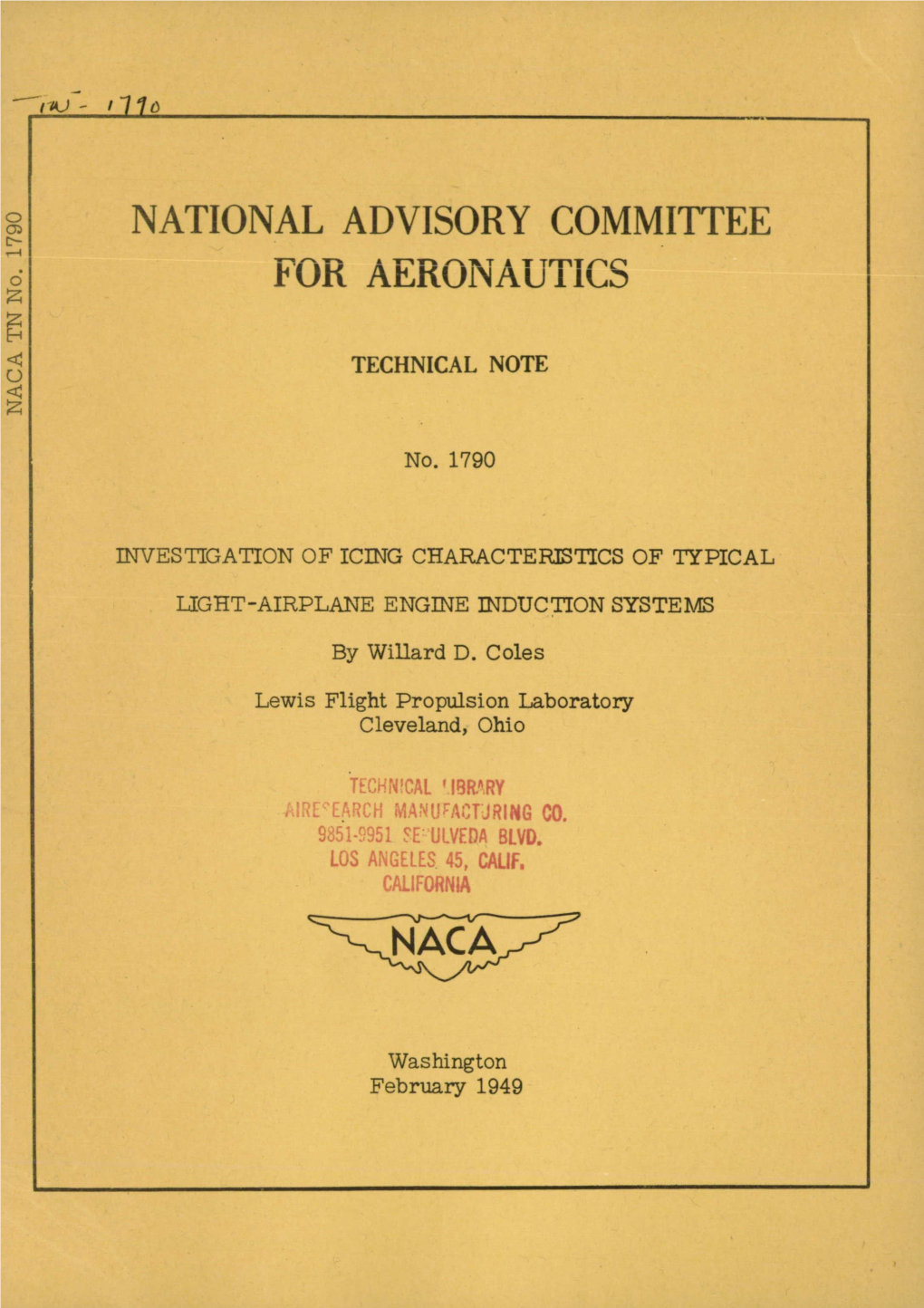 National Advisory Committee for Aeronautics