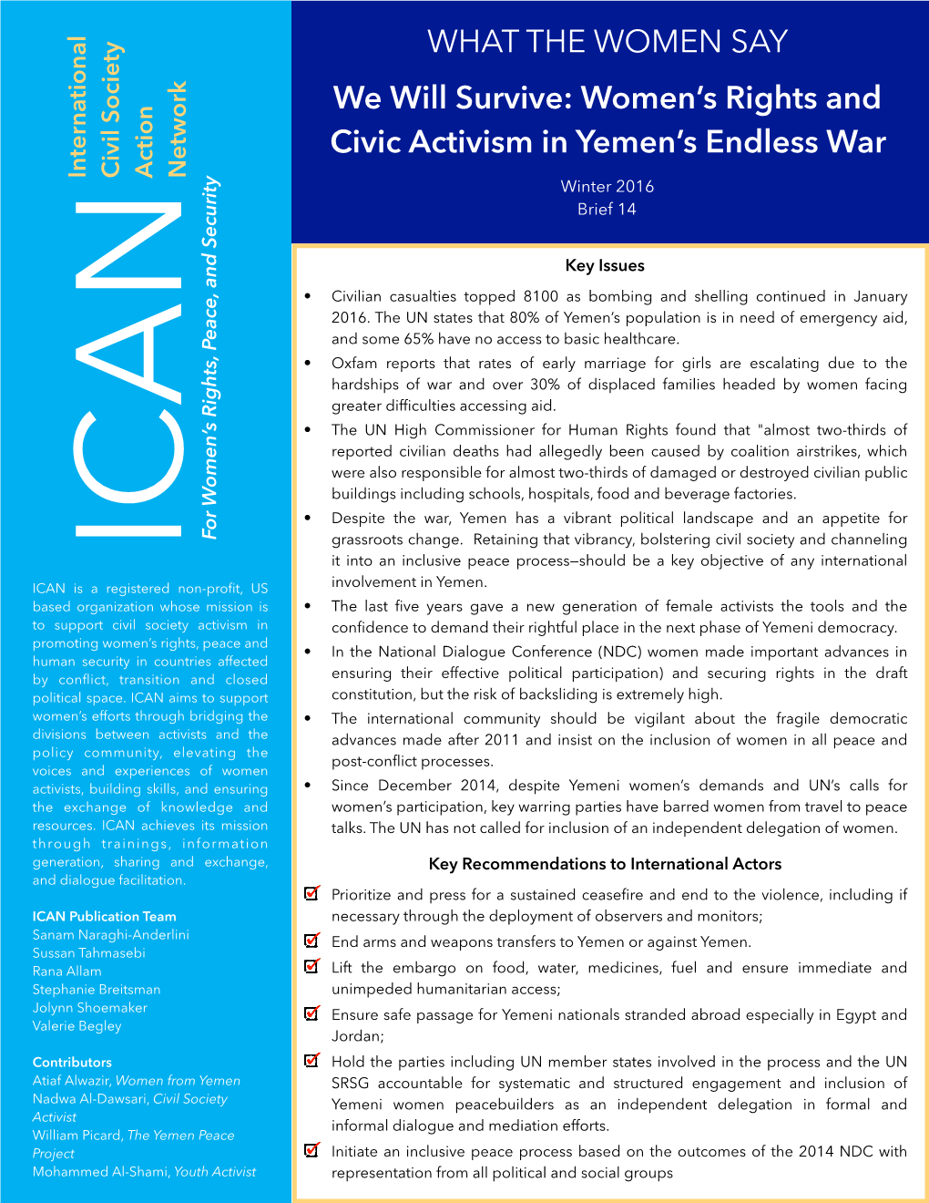 Women's Rights and Civic Activism in Yemen's Endless