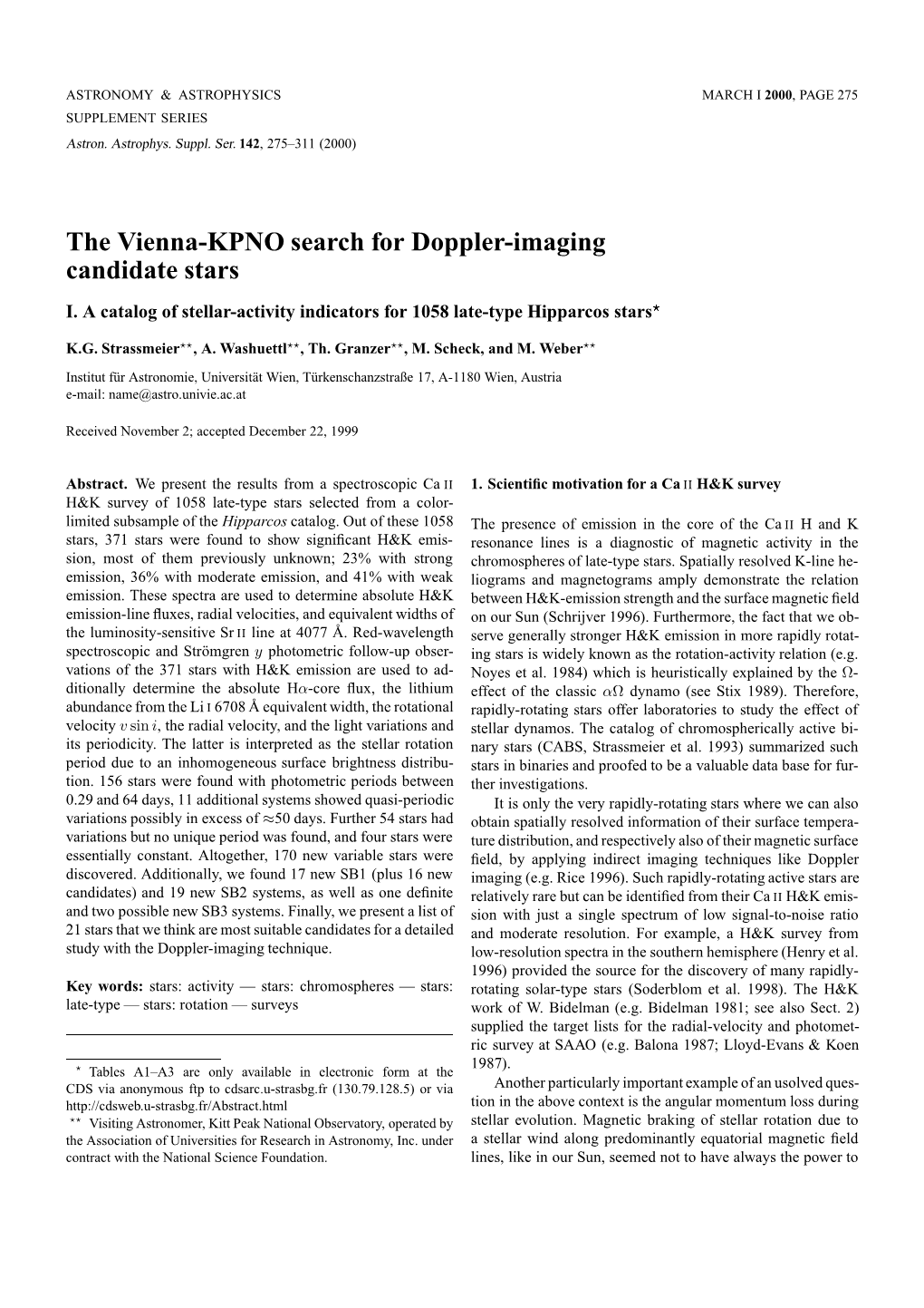 The Vienna-KPNO Search for Doppler-Imaging Candidate Stars